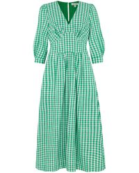 Emily and Fin - Amelia Emerald Green Gingham Dress - Lyst