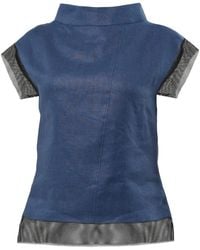 Metamorph - Turtleneck Linen Top - Lyst
