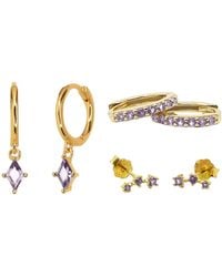 Harfi - Alexandrite June Birthstone Plated Earrings Gift Set For Her - Lyst