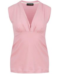 Conquista - Rose Sleeveless Jersey Faux Wrap Top Organic Cotton - Lyst