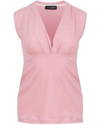 Conquista - Rose Sleeveless Jersey Faux Wrap Top Organic Cotton - Lyst