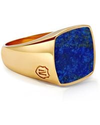 Nialaya - Signet Ring With Lapis - Lyst
