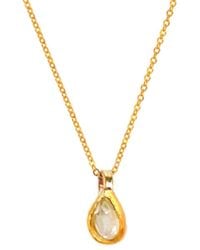 Lily Flo Jewellery Lab Grown Pear Diamond Solitaire Necklace - Metallic