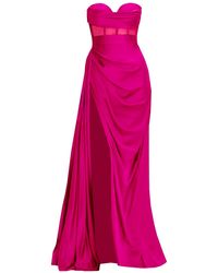 Angelika Jozefczyk - Fuchsia Satin Corset Evening Gown Napoli - Lyst