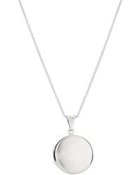 Posh Totty Designs - Sterling Silver Small Round Locket Necklace - Lyst