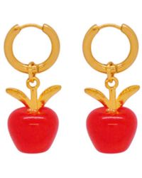 VALERIE CHIC - Apple Cat Eye Stone Hoop Earrings 18K - Lyst