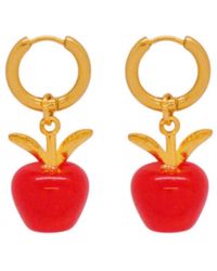 VALERIE CHIC - Apple Cat Eye Stone Hoop Earrings 18K - Lyst