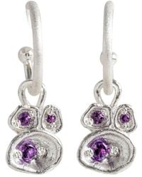 Claire Hill Designs - Amethyst Lichen Hoop Earrings - Lyst