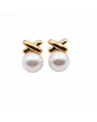 Miss Cecilia - Grace Pearl Earrings - Lyst