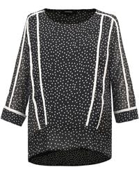 Smart and Joy - Polka Dots Trim Chiffon Blouse - Lyst