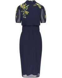 Hope & Ivy - The Hester Embellished Midi Dress With Contrast Beading And Bow Tie Detail - Lyst