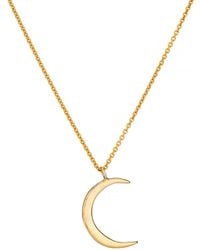 Posh Totty Designs - Gold Plated Crescent Moon Necklace - Lyst