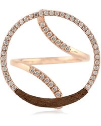 Artisan - Natural Diamond Wood Geometric Ring 14k Rose Gold Handmade Jewelry - Lyst