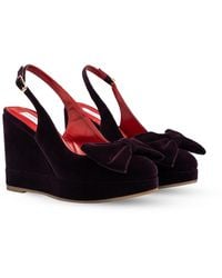 Rosamund Muir London - Toscana Dark Velvet Wedges - Lyst