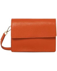Betsy & Floss - Anzio Clutch Bag With Leather Strap In Burnt Orange - Lyst