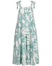 Oh!Zuza - Neutrals Echo Viscose Maxi Dress Tie Shoulder & Belt - Lyst