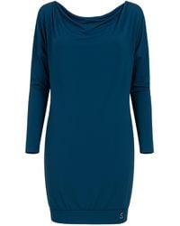 Conquista - Draped Boat-Neck Jersey Dress - Lyst