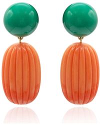 Michael Nash Jewelry - Arabella Jade And Coral Resin Clip Earrings - Lyst