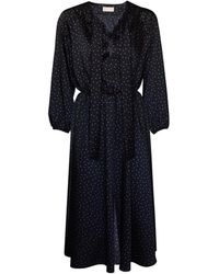 2KStyle - Acton Pussybow Polkadot Satin Effect Midi Dress - Lyst