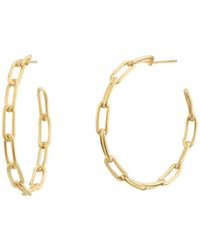Gold & Honey - Thin Link Hoops - Lyst