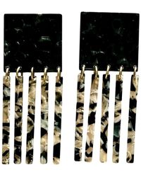 CLOSET REHAB - Neutrals Square Fringe Earrings - Lyst