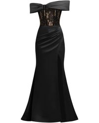 Tia Dorraine - / Neutrals Signature Of The Sun Long Dress With Lace - Lyst