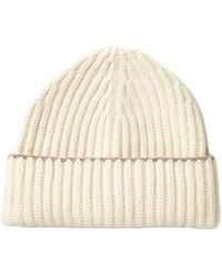 Kinalba - Neutrals Ladies Chunky Ribbed Cashmere Beanie Hat - Lyst