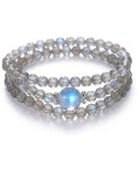 Ormiro - Selene Moonstone & Aquamarine Wrap Bracelet - Lyst