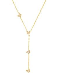 Kylie Harper - Mother Of Pearl Floating Butterfly Y Necklace - Lyst