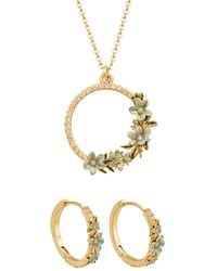 Fable England - Floral Wreath Necklace & Floral Wreath Hoop Earrings Set - Lyst