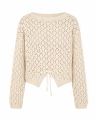 Mind Traveler - Neutrals Open-Knit Diamond Olivia Jumper - Lyst