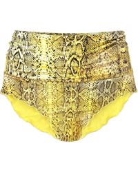 ELIN RITTER IBIZA - Yellow Eco Snake Printed Bikini Shorts - Lyst