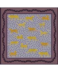 Jessie Zhao New York - Silk Bandana With Yellow Leopards - Lyst