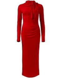 Lendrop Studios - Yuna Tie Neck Midi Dress - Lyst