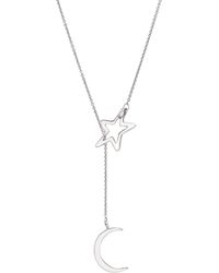 Posh Totty Designs - Sterling Silver Moon & Star Lariat Necklace - Lyst