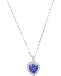 Kylie Harper - Sterling Heart-Cut Tanzanite Halo Pendant Necklace - Lyst
