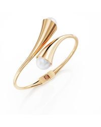 Linda Fiore - Bella Vermeil Bangle With Freshwater Pearls - Lyst