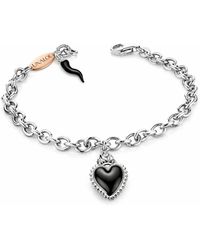 Unaloe - Sterling Bracelet With Heart & Cornicello – Symbolic Protection Jewelry For - Lyst