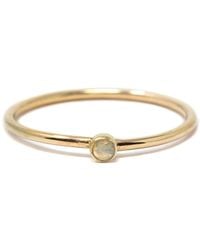 NASI SILVER - Slim Single Stone Ring- Opal - Lyst