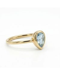 Melt'm Jewelry - Pear Aquamarine Bezel Ring - Lyst