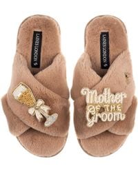 Laines London - Neutrals Classic Laines Slippers With Mother Of The Groom Brooches - Lyst