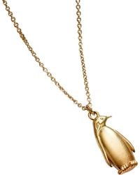 Posh Totty Designs - Yellow Gold Plated Soulmate Penguin Charm Necklace - Lyst