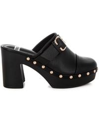 Rag & Co - Septim Genuine Leather Studded Clog Heels - Lyst