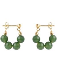 seree - Fay Beaded Jade Hoop Earrings - Lyst