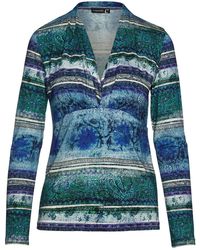 Conquista - Print Faux Wrap Jersey Top - Lyst