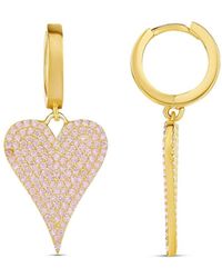 SHYMI - Pave Heart Earrings - Lyst