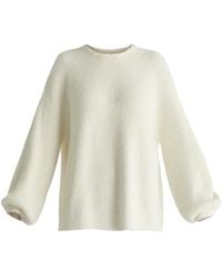 Paisie - Balloon Sleeves Jumper With Cable Details - Lyst