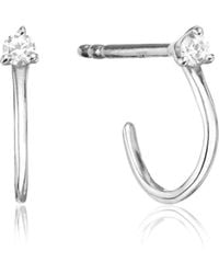 Lily & Roo - Diamond Style Lobe Hoop Stud Earrings - Lyst