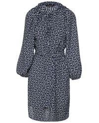 Conquista - Belted Print Dress With Pockets - Lyst