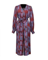 Smart and Joy - Graphic Print Puff-Sleeve Viscose Jumpsuit - Lyst